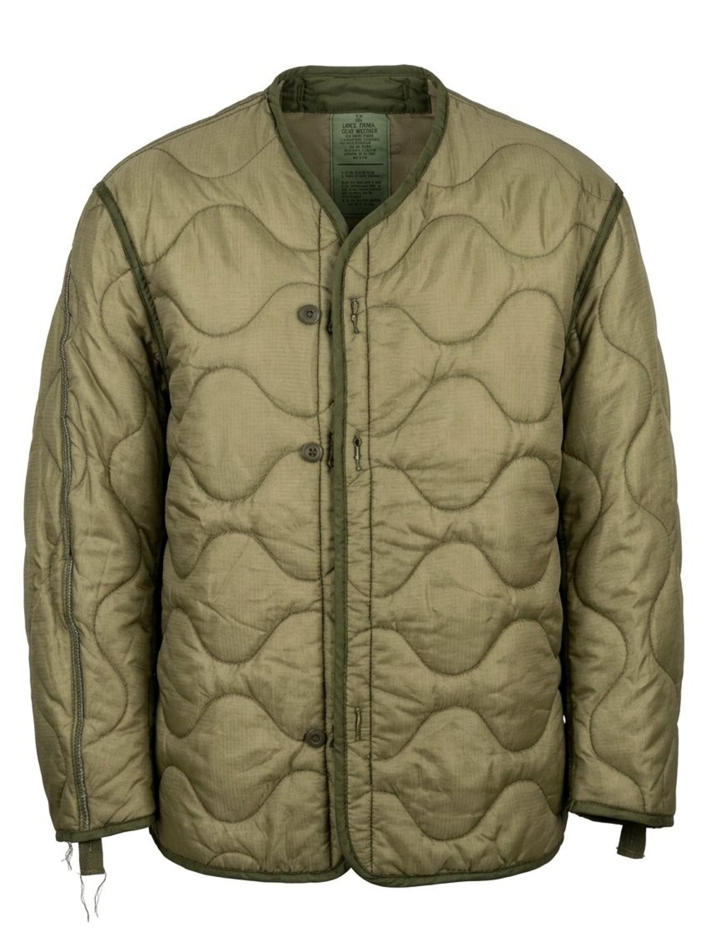 Military Olive Green Quilted Liner Jacket